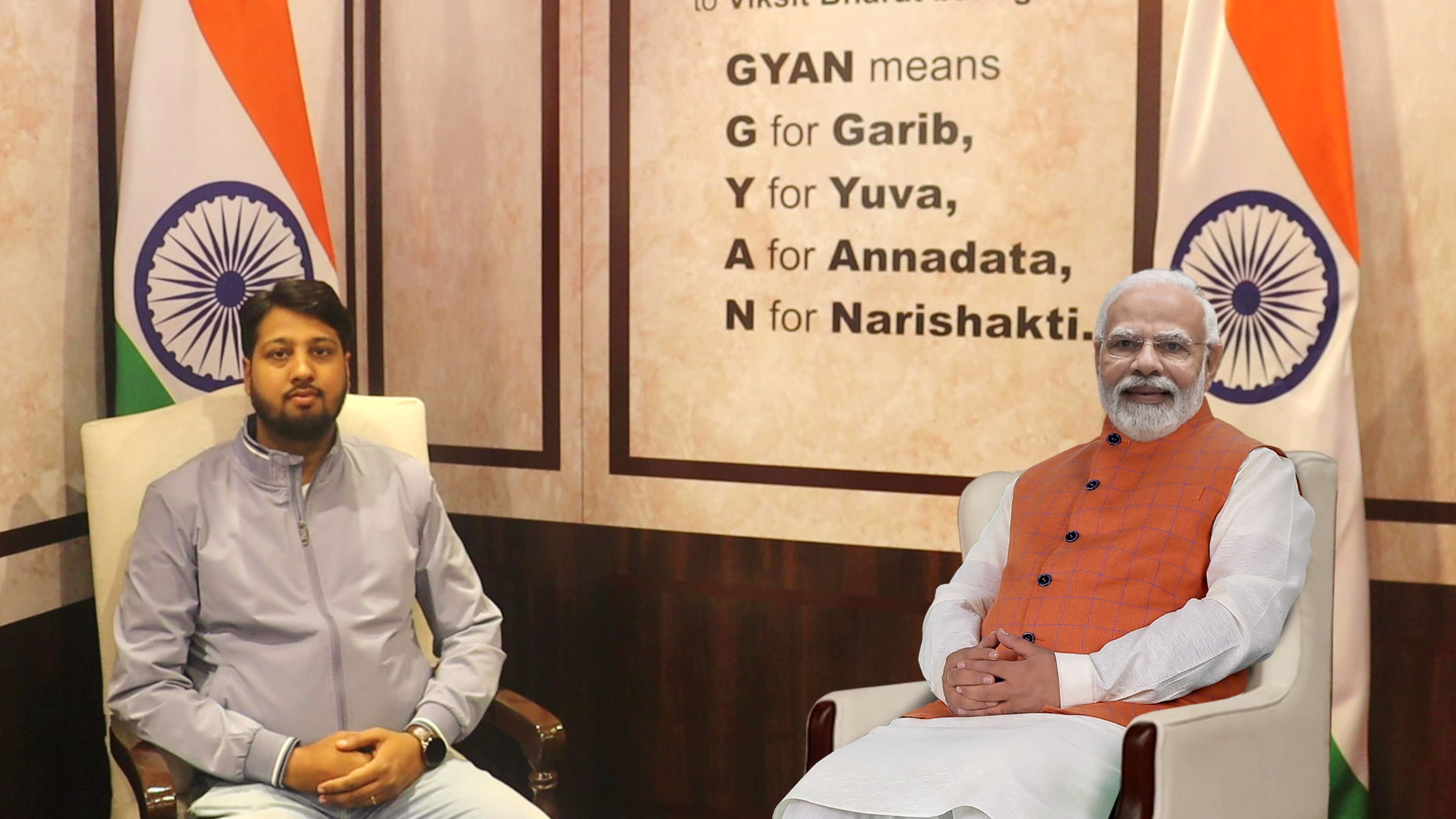 Shashank Shekhar with Prime Minister Narendra Modi